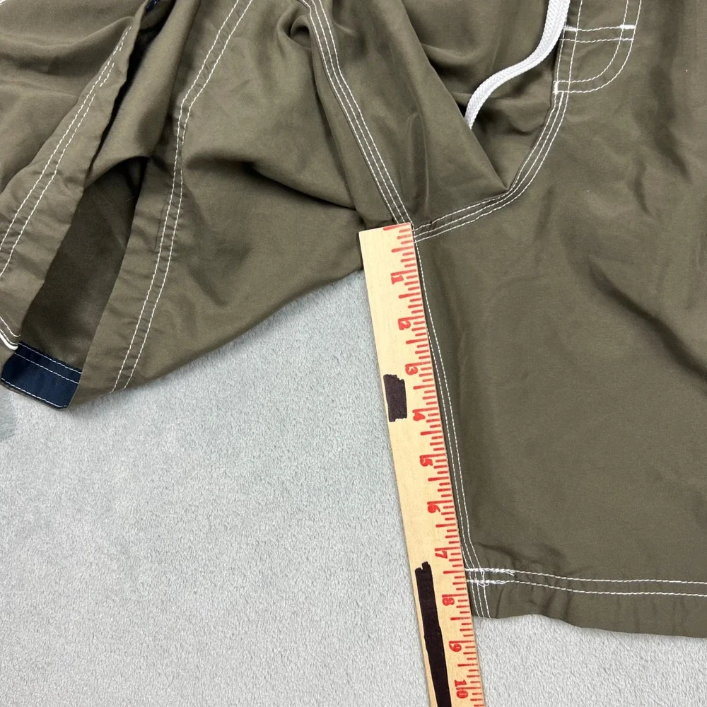 Speedo Mens XL Olive Green Cargo Swim Trunks Mesh Lined Drawstring Board Shorts